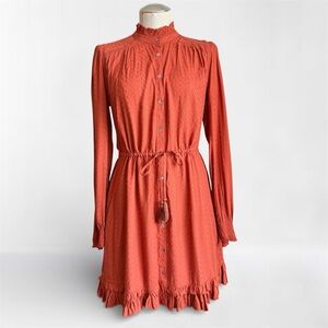 NWT Faherty Samantha Dress Picante Coral Size S
